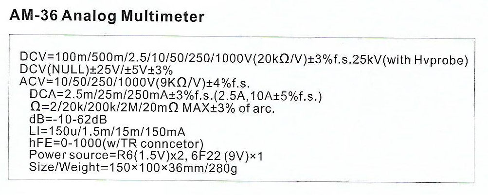 Spec-AM-36 jual multitester sanfix