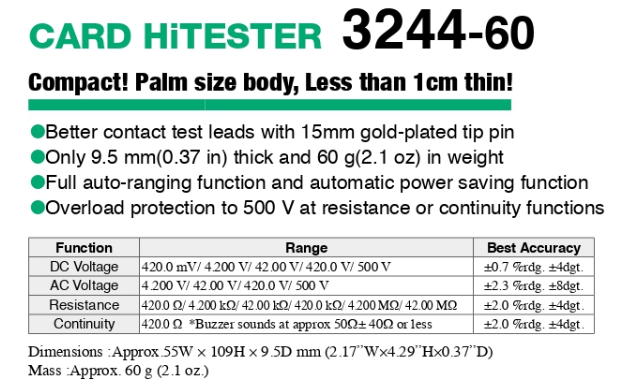 g2064 HIOKI CARD HITESTER HIOKI 3244-60