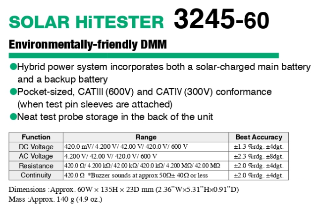 g2068 HIOKI SOLAR HITESTER HIOKI 3245-60