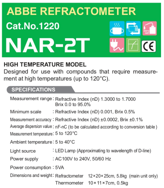 image904 ATAGO ABBE REFRACTOMETER ATAGOV NAR-2T