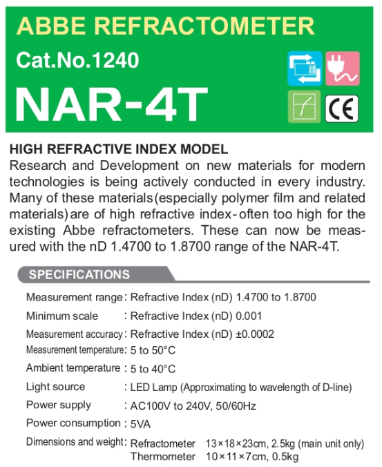 image910 ATAGO ABBE REFRACTOMETER ATAGOV NAR-4T