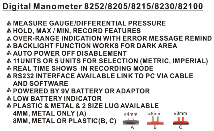 AZ-Instrument-Digital-Manometer-8205-8215-8230-82100-features AZ Instrument Digital Manometer Merk AZ Instrument 8205 8215 8230 82100
