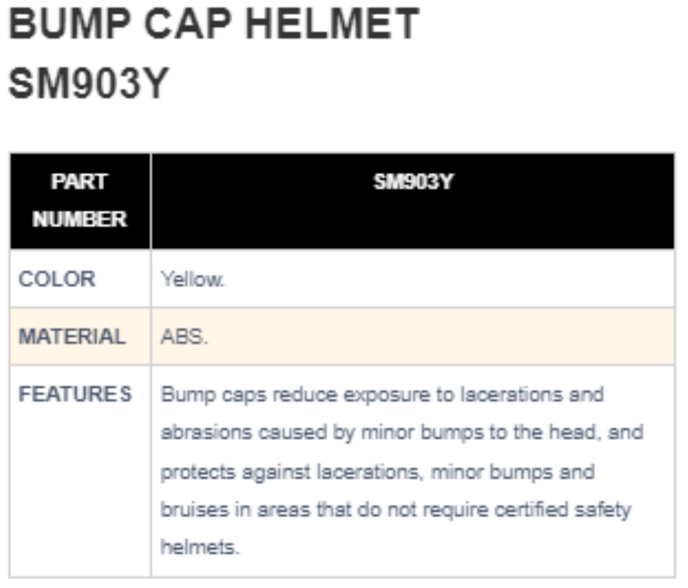BUMP-CAP-HELMET-SM-903Y-SPEC BUMP CAP HELMET SM 903Y HELM SAFETY MERK CIG 903Y