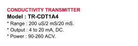 CONDUCTIVITY-TRANSMITTER-LUTRON-TR-CDT1A4 LUTRON CONDUCTIVITY TRANSMITTER MERK LUTRON TR-CDT1A4
