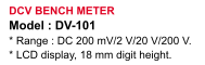 DCV-BENCH-METER-LUTRON-DV-101 LUTRON DCV BENCH METER MERK LUTRON DV-101