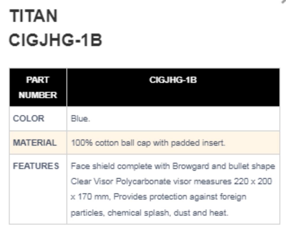 FACE-SHIELD-TITAN-CIGJHG-1B-SPEC FACE SHIELD TITAN CIGJHG-1B ALAT PELINDUNG WAJAH MERK CIG