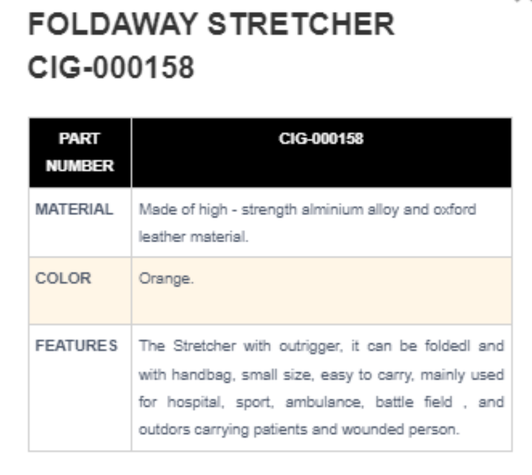 TANDU-FOLDWAY-STRETCHER TANDU CIG FOLDWAY STRETCHER MERK CIG