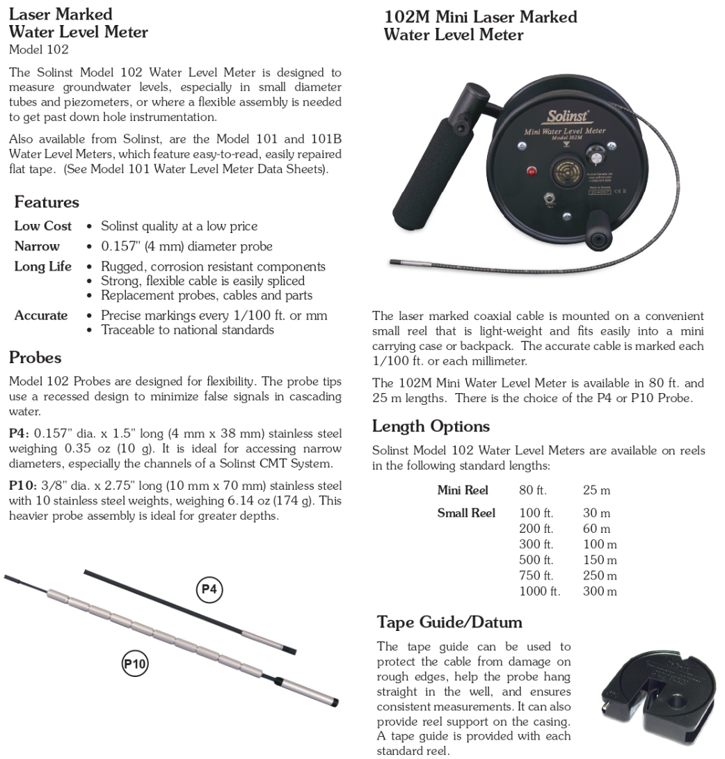 g1201 SOLINST MINI LASER MARKED WATER LEVEL METER 101M MERK SOLINST 101M
