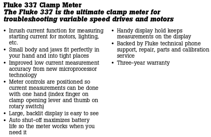 g932 FLUKE CLAMP METER MERK FLUKE 337