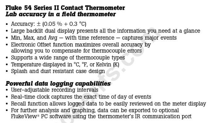 image1065 FLUKE CONTACT THERMOMETER MERK FLUKE 54 SERIES 2