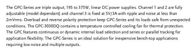 image1195 GW-Instek Triple Output Linear DC Power Supply Merk GW-Instek GPC+D+DQ