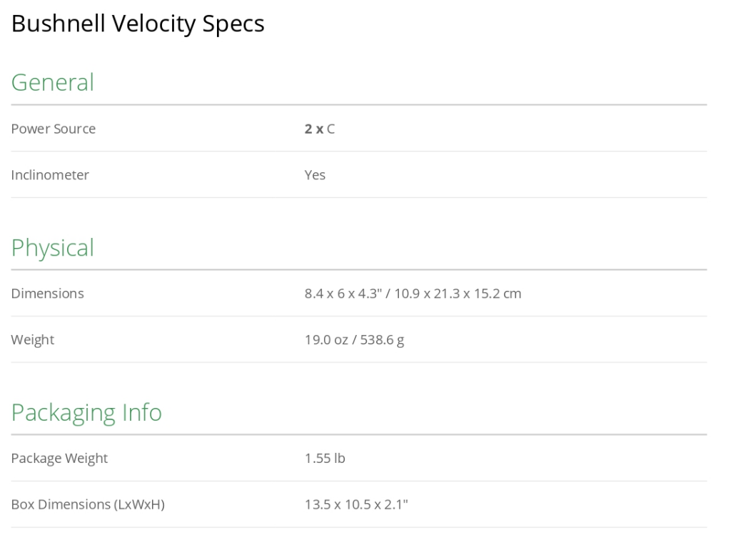 image1338 Bushnell Velocity Speed Gun Merk Bushnell 101911