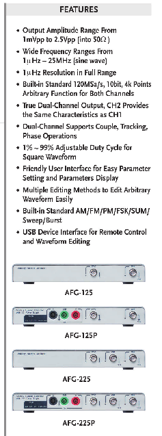 image866 GW-Instek USB Modular Arbitray Function Generator Merk GW-Instek AFG 125